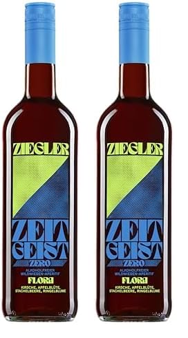 Ziegler Zeitgeist Zero Flora | Kirsche. Apfelblüte. Stachelbeere. Ringelblume.| Vegan| 0% Vol. | 750 ml (Packung mit 2) von Ziegler