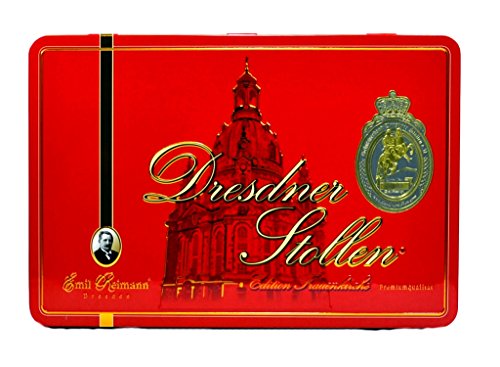 Original Dresdner Stollen (Christstollen) von Emil Reimann 1kg in edler Metalldose, Edition Frauenkirche von Zigzagmars