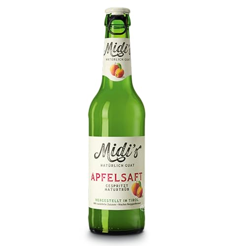 Midi's Apfelsaft - Gespritzt Naturtrüb (mindestes 65% Fruchtanteil) aus dem Zillertal I 12 x 0,33 Liter I Tiroler Trinkgenuss mit langer Tradition und höchster Qualität. von Zillertal