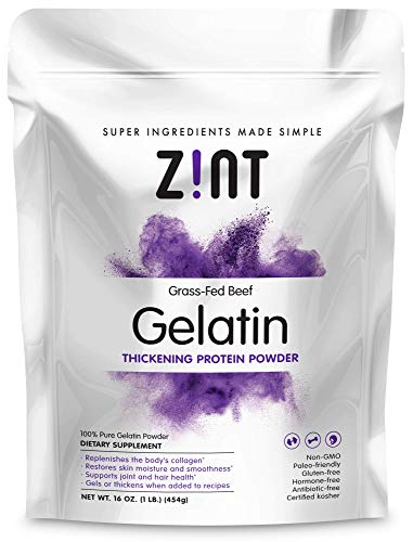 Unflavored Gelatin Powder,Kosher Beef Gelatin By Zint-Pasture Raised 1Lb Non-GMO Certified von Zint