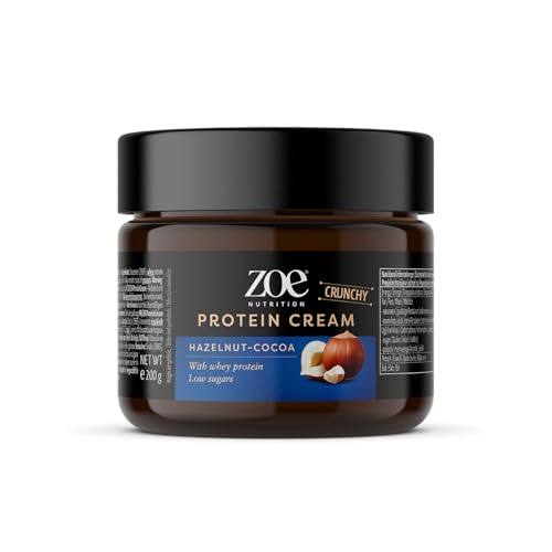 zoe Nutrition Protein Cream, 200 g, dunkle und weiße Creme, 23% Molkenprotein, niedriger Zuckergehalt, für Proteinshakes, Aufstriche, Füllungen (Hazelnut Cocoa) von Zoe NUTRITION