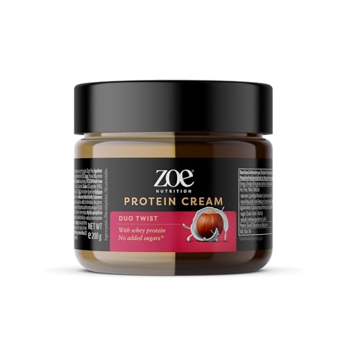 zoe Nutrition Protein Cream, 200 g, dunkle und weiße Creme, 23% Molkenprotein, niedriger Zuckergehalt, für Proteinshakes, Aufstriche, Füllungen (Twist) von Zoe NUTRITION