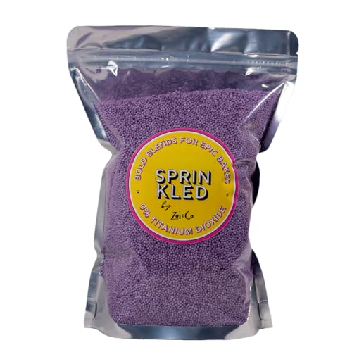 Zoi&Co Nonpareil Sprinkles - 1kg - Tortenaufleger Perlen - Kuchendekoration für Geburtstag, Hochzeit oder Jahrestag - Lavender von Zoi&Co