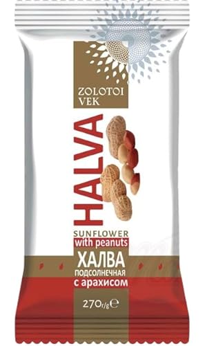 Halva aus Sonnenblumenkernen mit Erdnüssen 270g Халва подсолнечная с арахисом von Zolotoj Vek