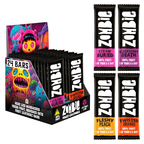 Zombie Fruit Bars, Variety Box (24 Bars, 4 Flavours) - Healthy Snacks – Low Calorie Snack Box von Zombie