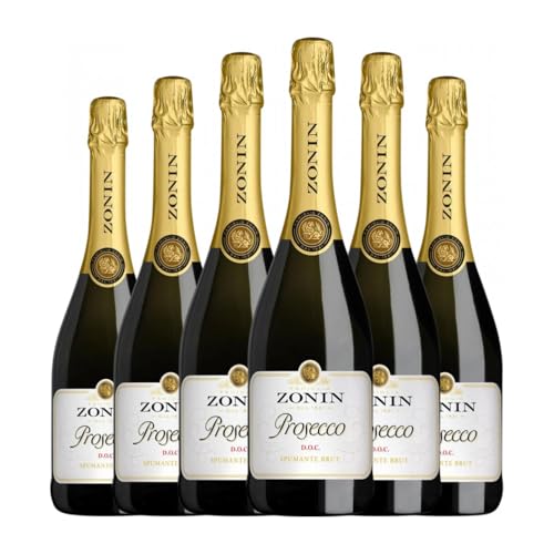 Zonin Spumante Glera Brut Prosecco 75 cl Weißer Sekt (Karton mit 6 Flaschen von 75 cl) von Zonin