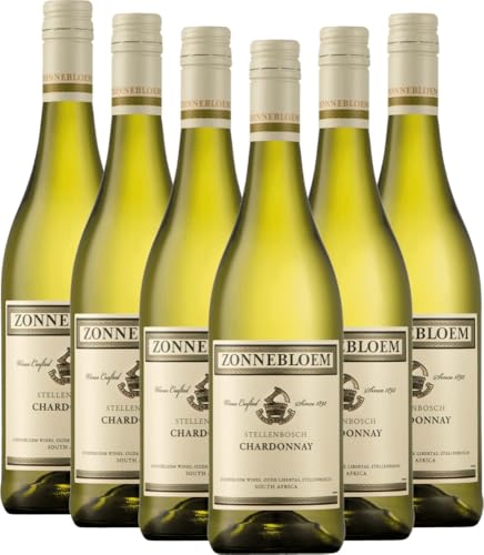 Chardonnay Zonnebloem Weißwein 6 x 0,75l VINELLO - 6 x Weinpaket inkl. kostenlosem VINELLO.weinausgießer von Zonnebloem