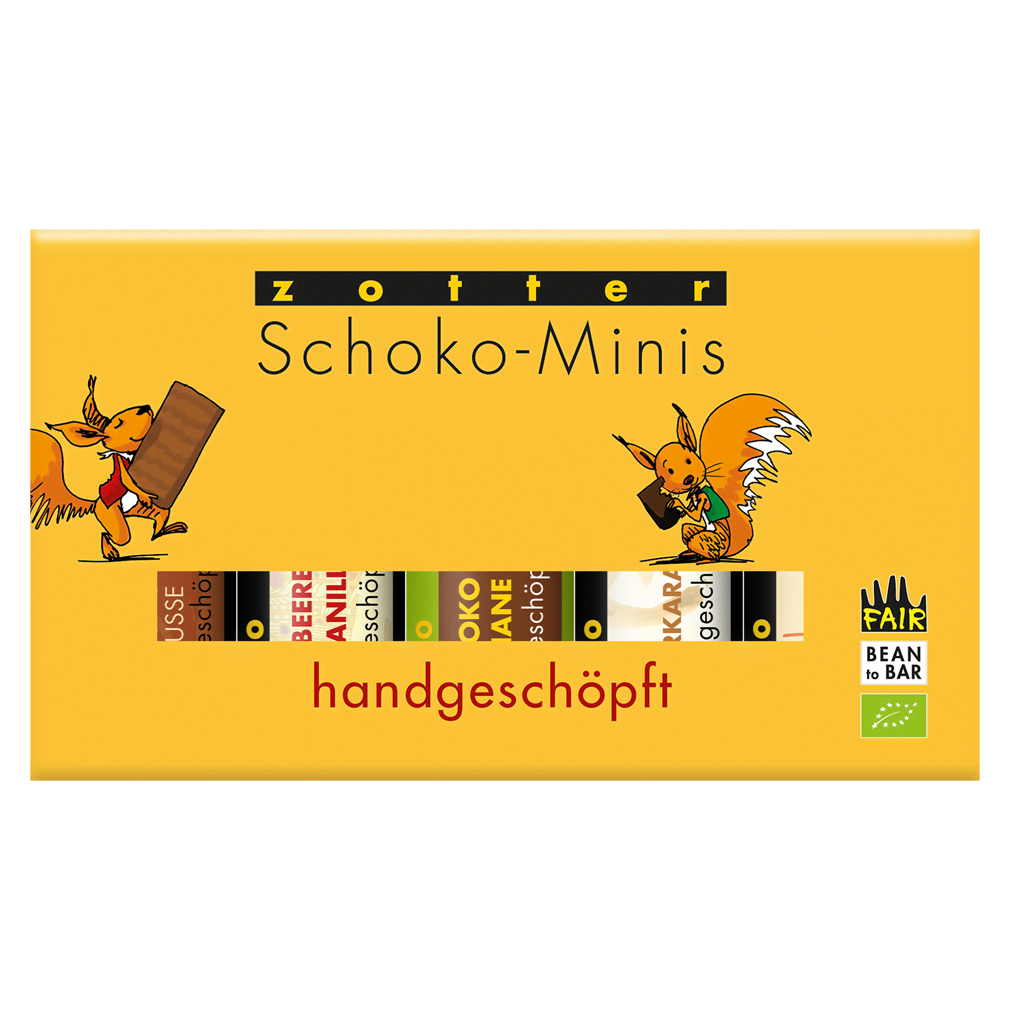 Bio Handgeschöpfte Schoko-Minis, 5 Sorten von Zotter