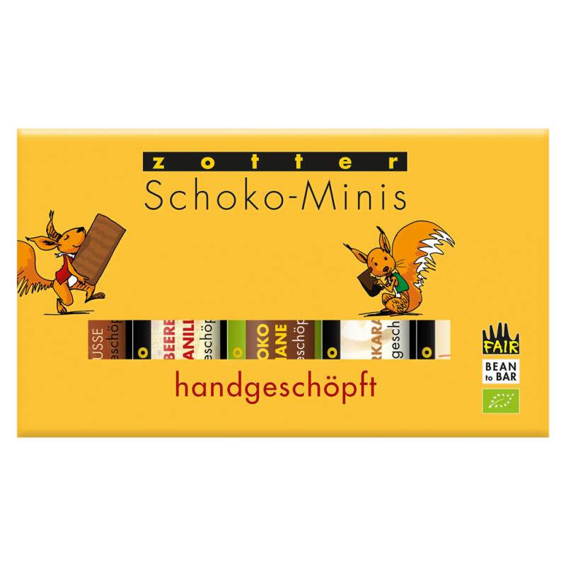 Bio Handgeschöpfte Schoko-Minis, 5 Sorten von Zotter