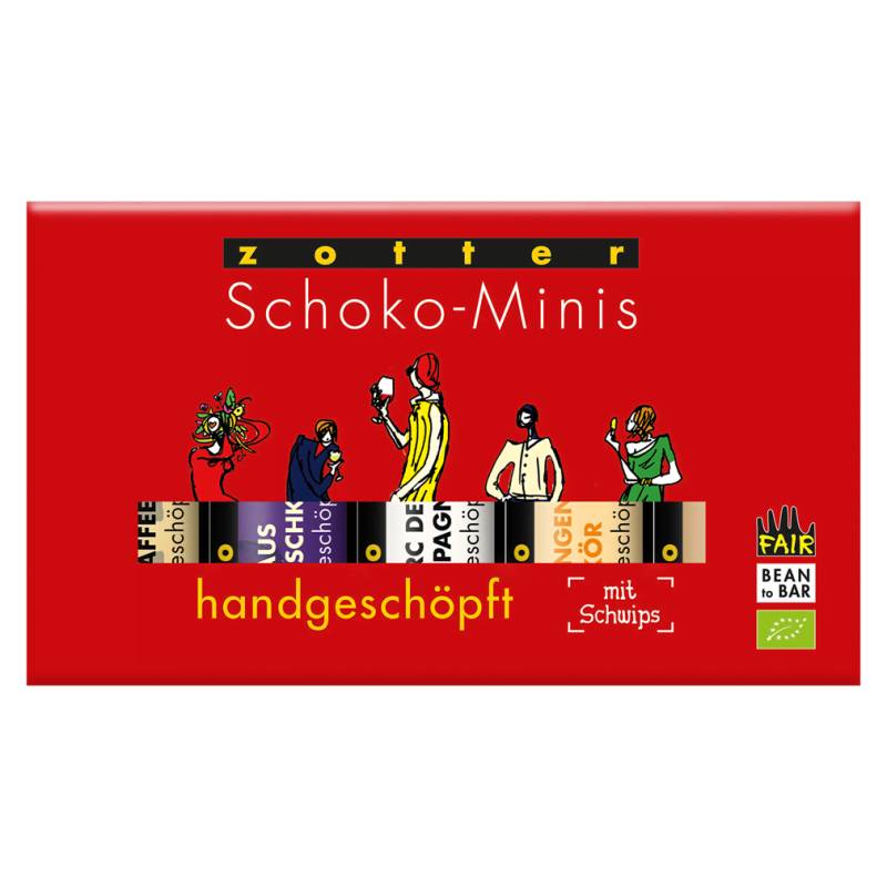 Bio Handgeschöpfte Schoko-Minis mit Schwips, 5 Sorten von Zotter