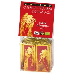 Christbaumschmuck Nashis mit dunklen Schokoladen, vegan von Zotter