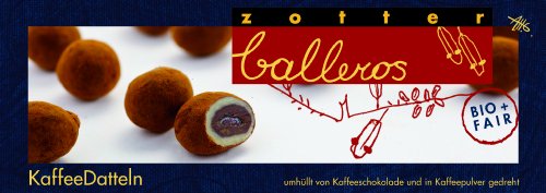 Zotter Balleros Kaffee-Datteln, 1er Pack (1 x 100 g) - Bio von Zotter