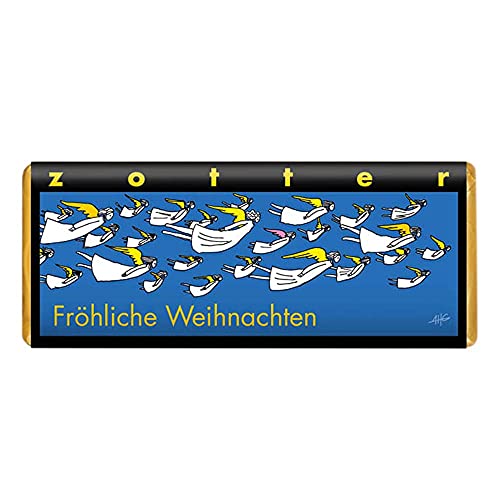 Zotter Gewürzmarzipan-Nougat-Schokolade "Fröhliche Weihnachten", handgeschöpft (70 g) - Bio von Zotter