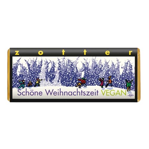 Zotter Nobelbitterschokolade "Schöne Weihnachtszeit" mit Preiselbeeren, handgeschöpft (70 g) - Bio von Zotter