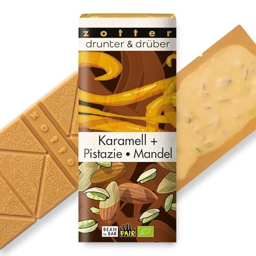 Zotter drunter & drüber Karamell + Pistazie Mandel 70 g von Zotter