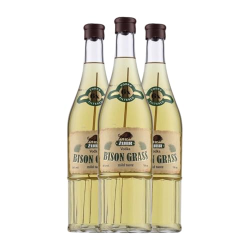 Wodka Zubr Bison Grass 70 cl (Karton mit 3 Flaschen von 70 cl) von Zubr