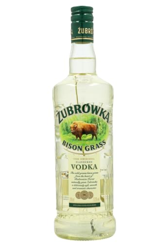 ZUBROWKA BISON GRASS (1 x 700 ml),polnischer Vodka mit der Kraft des Bisons, hell-olivgrüner Polens meistverkaufter Vodka mit Bisongras-Essenz, 37,5 % Alk. von Żubrówka