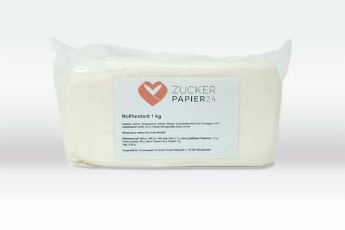 Zuckerpapier24® Rollfondant Weiß - kinderleicht zu verarbeiten; Polarweiß; Rollfondant zum eindecken & verziehren; für Kuchen und Torten 6 kg (6x1 kg), Weiß [RF6] von Zuckerpapier24