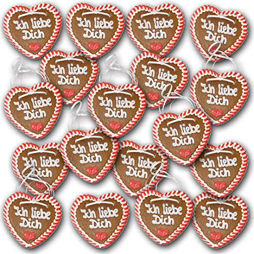 10 Stück Lebkuchenherzen mit "Ich liebe Dich " beschriftet 10cm groß / 40g schwer. Frische Oktoberfestlebkuchenherzen aus München. Lebkuchen Herzen günstig kaufen | Konditorei Zuckersucht (10 Stück) von Zuckersucht