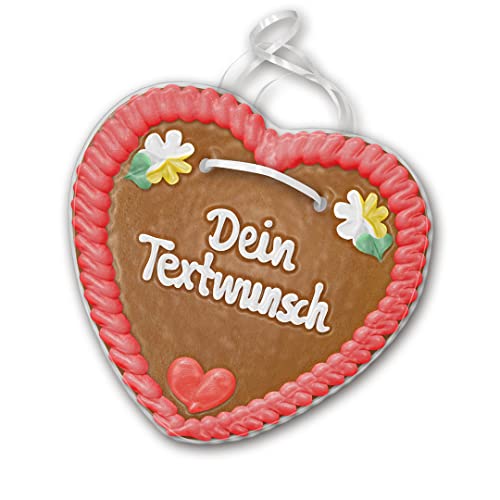 Individuelles Lebkuchen - Herz 20cm groß / 175g schwer. Mit 20 Zeichen frisch beschriftet nach Wunsch. Konditorei Zuckersucht (Rot) von Zuckersucht