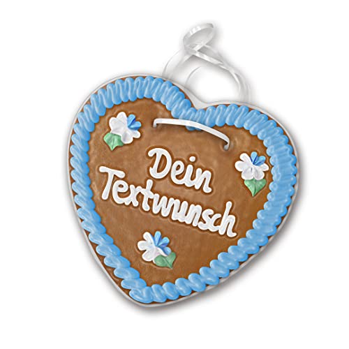 Individuelles Lebkuchenherz 24cm groß / 270g schwer. Original frisches Oktoberfestlebkuchenherz aus MünchenI Konditorei Zuckersucht (blau) von Zuckersucht