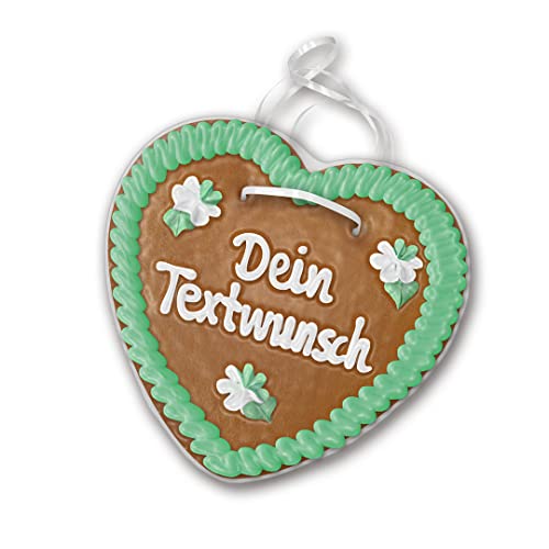 Individuelles Lebkuchenherz 24cm groß / 270g schwer. Original frisches Oktoberfestlebkuchenherz aus MünchenI Konditorei Zuckersucht (grün) von Zuckersucht