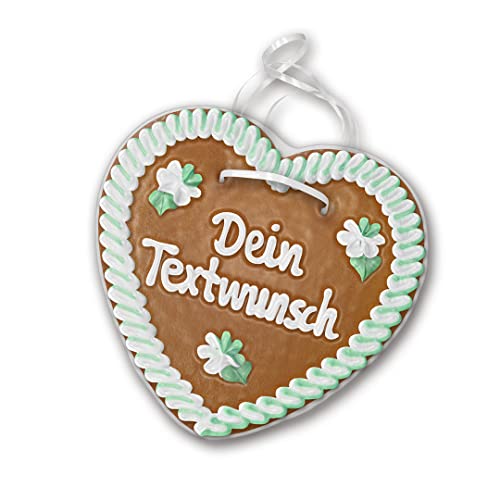 Individuelles Lebkuchenherz 24cm groß / 270g schwer. Original frisches Oktoberfestlebkuchenherz aus MünchenI Konditorei Zuckersucht (grün/weiß) von Zuckersucht