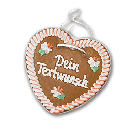 Individuelles Lebkuchenherz 24cm groß / 270g schwer. Original frisches Oktoberfestlebkuchenherz aus MünchenI Konditorei Zuckersucht (orange/weiß) von Zuckersucht