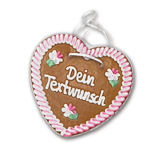 Individuelles Lebkuchenherz 24cm groß / 270g schwer. Original frisches Oktoberfestlebkuchenherz aus MünchenI Konditorei Zuckersucht (pink/weiß) von Zuckersucht