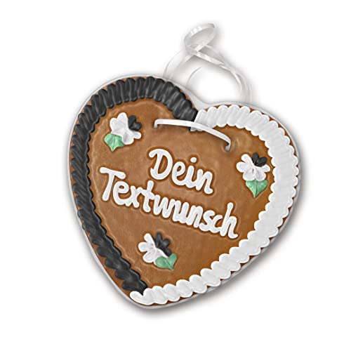 Individuelles Lebkuchenherz 24cm groß / 270g schwer. Original frisches Oktoberfestlebkuchenherz aus MünchenI Konditorei Zuckersucht (schwarz/weiß) von Zuckersucht