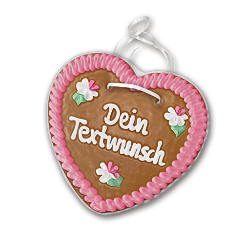 Individuelles Lebkuchenherzz 24cm groß / 270g schwer. Original frisches Oktoberfestlebkuchenherz aus MünchenI Konditorei Zuckersucht (pink) von Zuckersucht