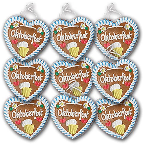 Lebkuchenherzen 12 Stück mit Oktoberfest beschriftet, 16cm groß. Original frische Oktoberfestlebkuchenherzen aus München. Lebkuchen Herzen günstig kaufen | Konditorei Zuckersucht von Zuckersucht