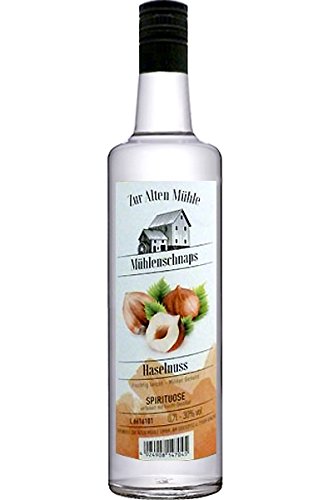 Brennerei zur Alten Mühle Haselnuss Mühlen-Schnaps - Haselnüsse veredeln diesen klaren Schnaps (30% vol.), milder Genuss, fruchtig leichter Obstbrand (1 x 0,7 l) von Brennerei zur Alten Mühle