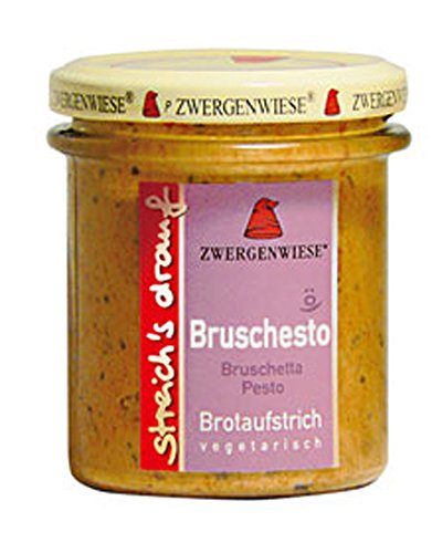 3er-SET Bio Aufstrich Bruschesto (Bruschetta Pesto) 160g Zwergenwiese Streich's drauf von Zwergenwiese