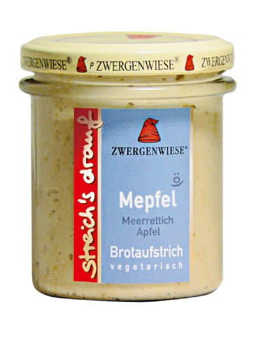 Zwergenwiese Mepfel (Meerrettich-Apfel) 160g Bio Brotaufstrich Vegetarisch, 6er Pack (6 x 160 g) von Zwergenwiese