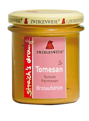 Zwergenwiese Tomesan (Tomate-Parmesan) 160g Bio Brotaufstrich Vegetarisch, 6er Pack (6 x 160 g) von Zwergenwiese