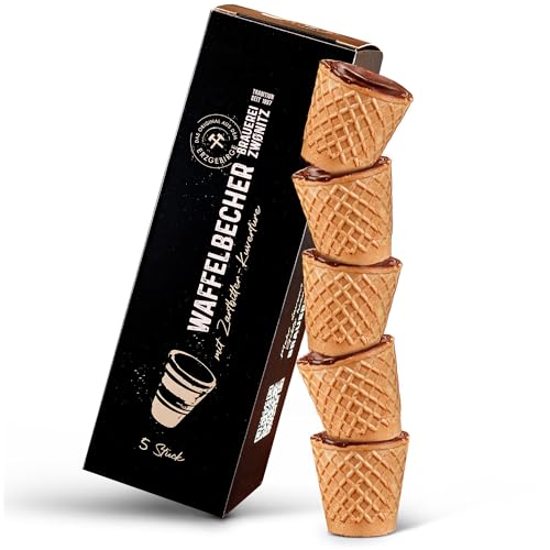 Brauerei Zwönitz Waffelbecher mit Zartbitter-Kuvertüre 3x5 Stück / essbarer Schokobecher für Eierlikör zu Ostern / Waffelbecher Eierlikör / Schokowaffelbecher für Eierlikör von Zwönitzer handwerklich gebraut