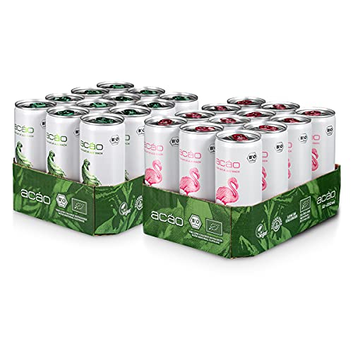 acáo Bio-Erfrischungsgetränk – Bundle: Quitte-Zitrone & Pink Grapefruit (24 × 250 ml Dose), inkl. 6 € Pfand – die gesunde Alternative zu Energy Drinks – kalorienarm, bio-zertifiziert & vegan von acáo
