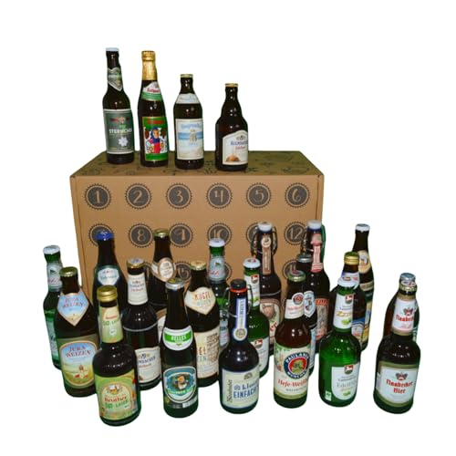 Bier Adventskalender Bayern, MEHRWEG 24 Flaschen Bier, Geschenk mit bayerischen Bieren Bieradventskalender von agrar-store