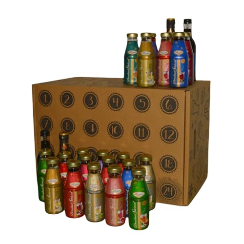 Glühwein Adventskalender 24 Flaschen Premium Glühwein, 0,2L / 0,25L Flaschen von agrar-store