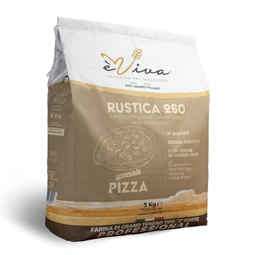 Agricola Piano – Rustica 260 | Weichweizenmehl Starkes Typ 1150 kg 5 – Italienisches Weizenmehl Typ 2 - Ideal für Pizza, Brot und Focaccia - Mehl ohne Zusatzstoffe - Mit lebendem Weizenkeim von agricola PIANO