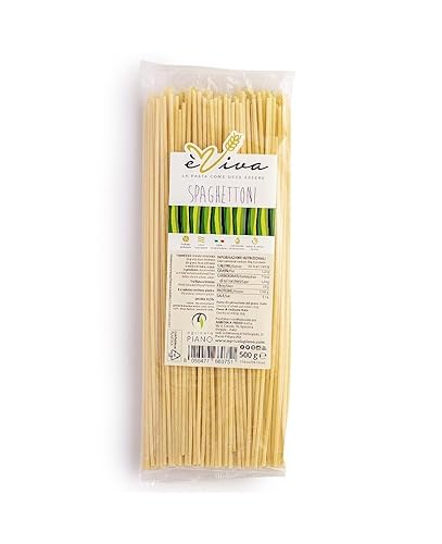 Agricola Piano - Spaghettoni | Handgemachte Bronzegezogene Pasta 500 g – Mit Weizenkeim – Langsame Trocknung - Italienischer Weizen – èViva von agricola PIANO