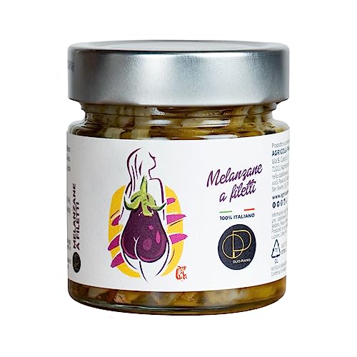 Agricola Piano - Auberginen in Öl | Auberginenstreifen in nativem Olivenöl extra 212 ml – 100% aus Apulien, altes Rezept – Handwerkliche Produktion - Olio Piano von agricola PIANO