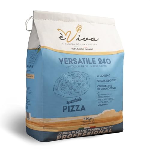 Agricola Piano – Versatile 240 | Weichweizenmehl Typ 550 kg 5 - Für neapolitanische Pizza - Natürliches italienisches Mehl ohne Zusatzstoffe, mit lebendem Weizenkeim - Auch ideal für Brot von agricola PIANO