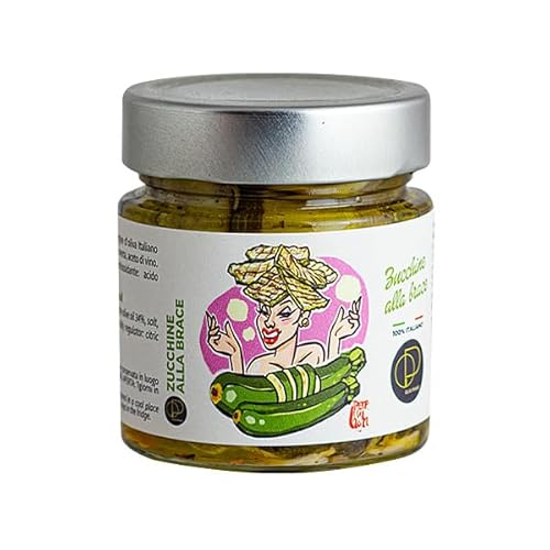 Gegrillte Zucchini in nativem Olivenöl extra 212ml - Ideal für Vorspeisen, Aperitifs und Snacks - Olio Piano von agricola PIANO