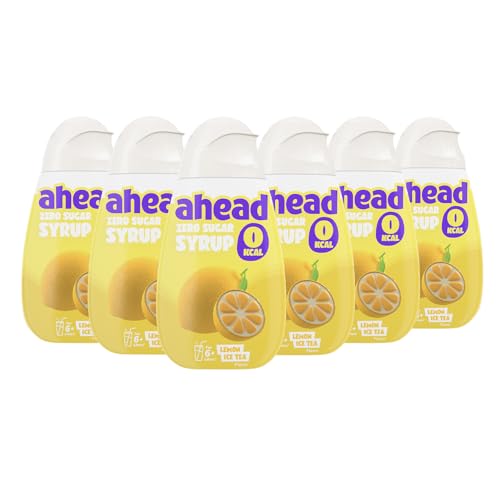 Ahead Zero Sirup │ Lemon Ice Tea 6 x 48 ml │ für 6-8 Liter Getränk │ getränkesirup zuckerfrei │ sirup ohne zucker & Kalorien │ hochkonzentrierter Fertiggetränk Fruchtextrakten sirup von ahead