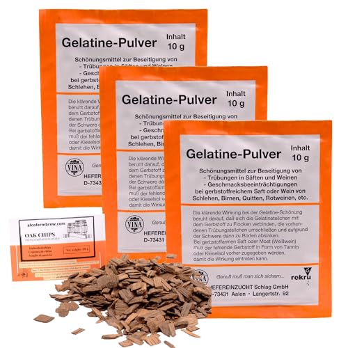 3 x Gelatine 10g - Vina Weinklärmittel, Schönungsmittel, Gelatine Pulver von AlcoFermBrew