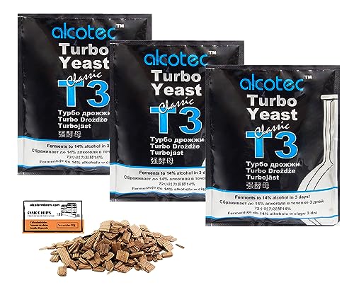 3 x Turbohefe - Alcotec Classic T3-120g, Hefe zur Zuckergärung, Turbo Hefe, Hefe für Maische, Hefe für die Gärung, Wodka-Hefe von AlcoFermBrew