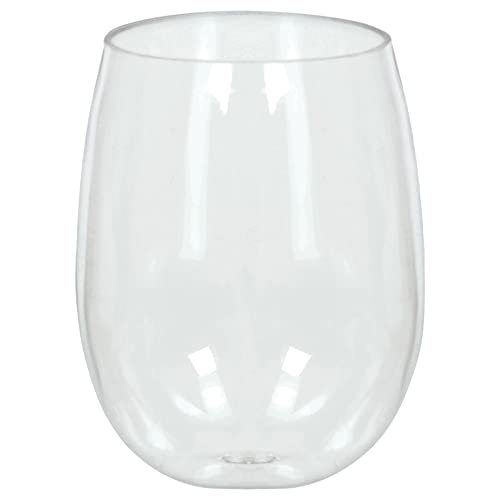 Amscan 350598 Wein, 340 ml, 55 cm, transparent, 20 Stück, ohne Stiel von amscan