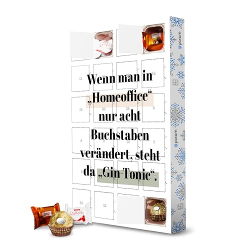 Adventskalender mit Pralinen von Ferrero Home Office - Gin Tonic artboxONE Adventskalender Typografie von artboxONE